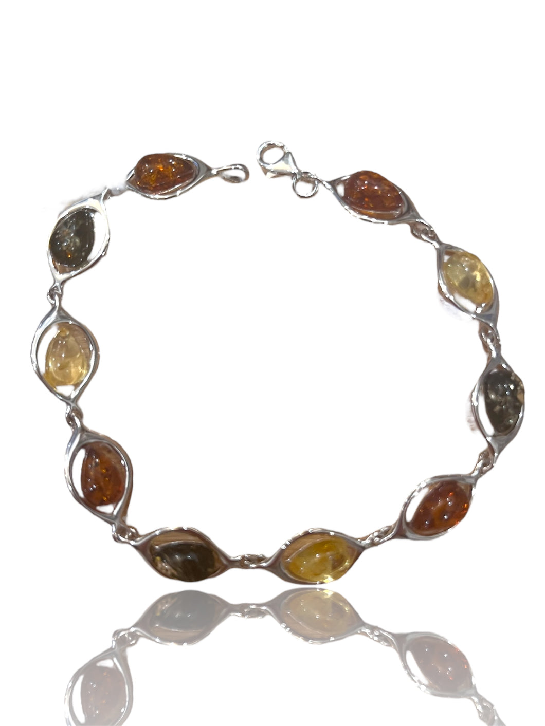 Amber Bracelet multicolor sterling silver