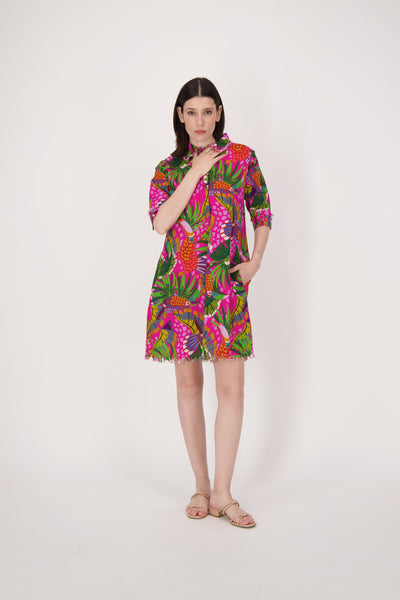 Spanner tropic linen shift dress