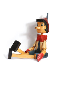 Wooden vintage Pinocchio medium 40cm