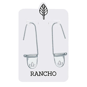 Rancho 3 Leaf Straight Hook Earrings silver
