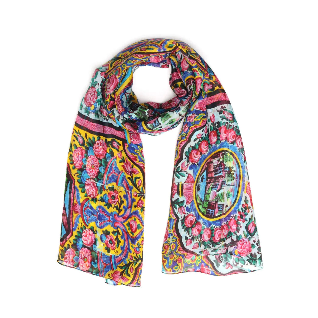 Wearable art scarf the silk collection scandi dreams