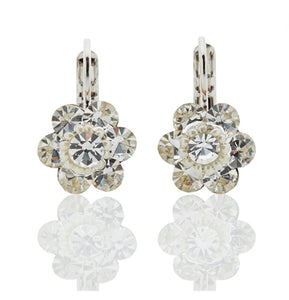 FIRUCCI  crystal flowers earings 2.1CMS LENGTH