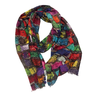 Fine Australian merino scarf multicolor