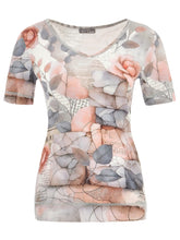 Load image into Gallery viewer, DOLCEZZA &#39;QUIET ROSE&#39; V-NECK TOP WITH CLEAR
RHINESTONE DETAIL -
STYLE 25740
