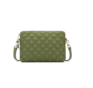 Black caviar Tribeca Quilted Kiara khaki Crossbody/Clutch