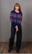 Load image into Gallery viewer, Bridge &amp; Lord Lucia Multi Stripe Cardi | Blue
