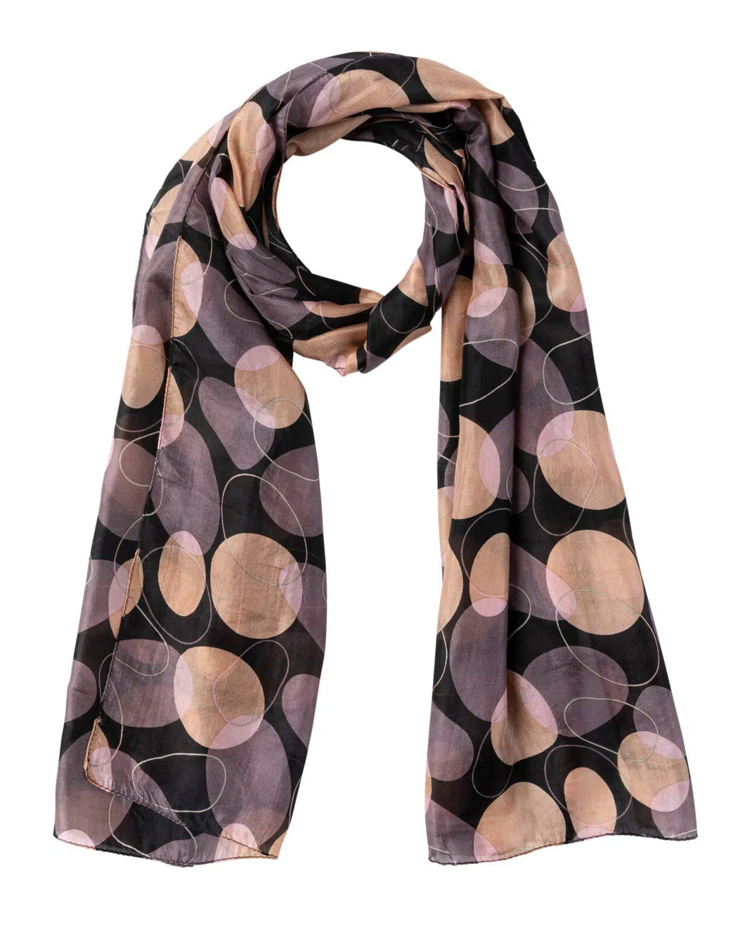 Indus Organic shapes indigo silk scarf