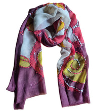 Load image into Gallery viewer, Painted and embroidered scarf
