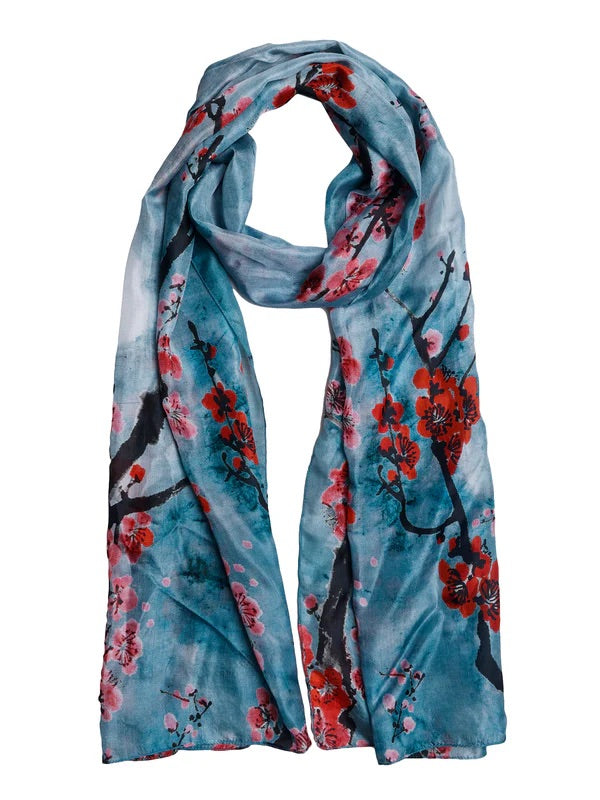 Wearable art scarf the silk collection blossom tree