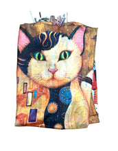 Load image into Gallery viewer, Cashmere / cotton luxurious art cat scarf multicolored

