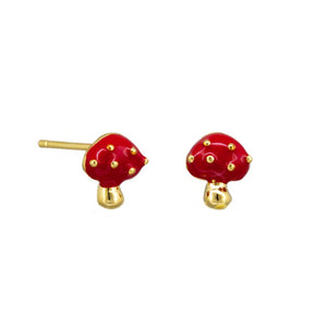 Tiger tree earnings Gold and Red Mushroom Studs.