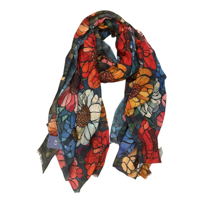 Fine Australian merino scarf flower