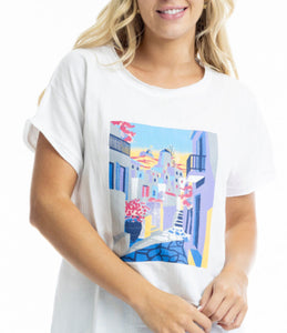 Orientique Tee embellished T shirt Santorini