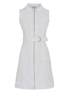 Dolcezza dress DOLCEZZA 'WHITE IS WHITE' ZIP DRESS WITH RHINESTONE DETAIL - 25196