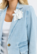 Load image into Gallery viewer, 365 DAYS DENIM BLAZER FLOWER BROOCH
