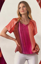 Load image into Gallery viewer, Silk blouse gradient print pink/orange
