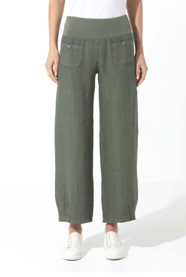 The 101s front pocket linen pants olive