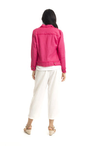 Orientique Jacket  Essentials Linen Blend Jacket hot pink