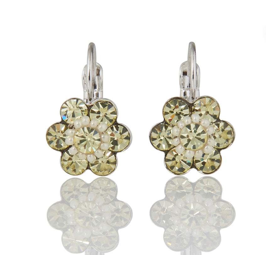 FIRUCCI JONQUIL PETITE CRYSTAL FLOWER EARRING 2.1CMS LENGTH