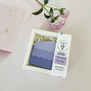 Purple forest lavender soap made in Australia