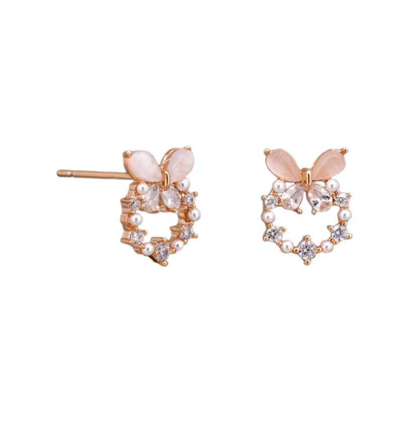 Tiger tree earnings Rose Gold Butterfly Garland