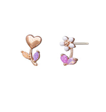 Load image into Gallery viewer, Tiger tree Pink Heart Flower earings
