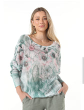 Load image into Gallery viewer, I Green flower  print light weight knit made in Italy
