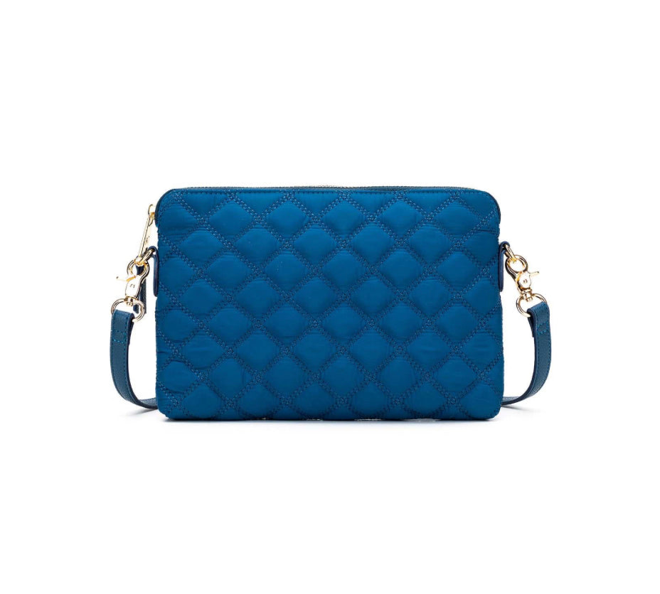 Black caviar Tribeca Quilted Kiara Navy Crossbody/Clutch