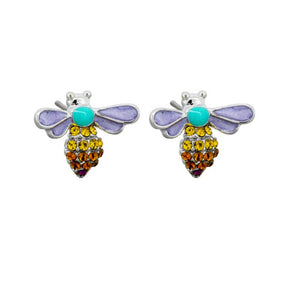 Tiger tree earrings blue busy bees