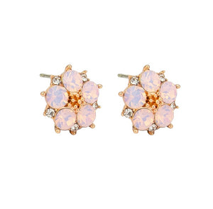 Tiger Tree earrings Rose Quartz Cluster Flower Stud