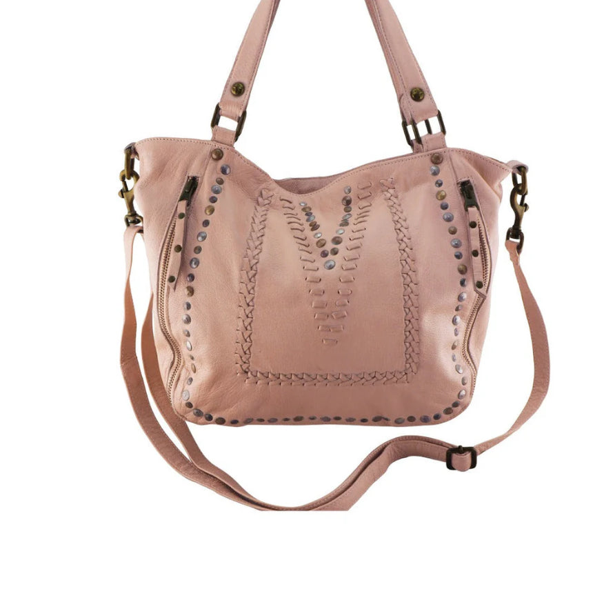 Cadelle leather Mila Stitch & Stud Leather
Tote misty rose