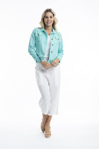 Orientique Jacket
 Essentials Linen Blend Jacket Aqua