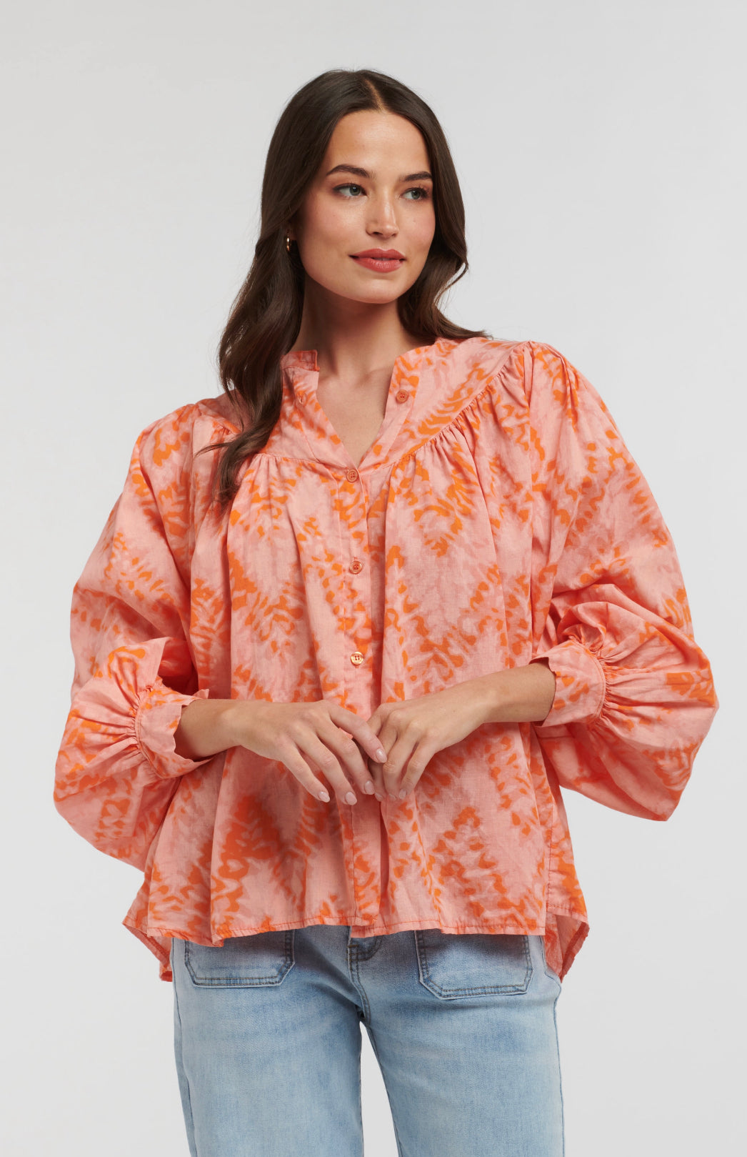 Italian star blouse coral