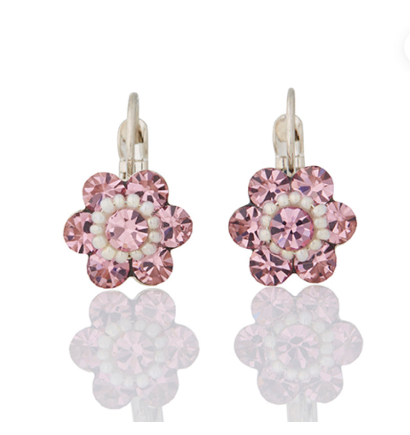 FIRUCCI LILAC PETITE CRYSTAL FLOWER EARRING 2.1CMS LENGTH