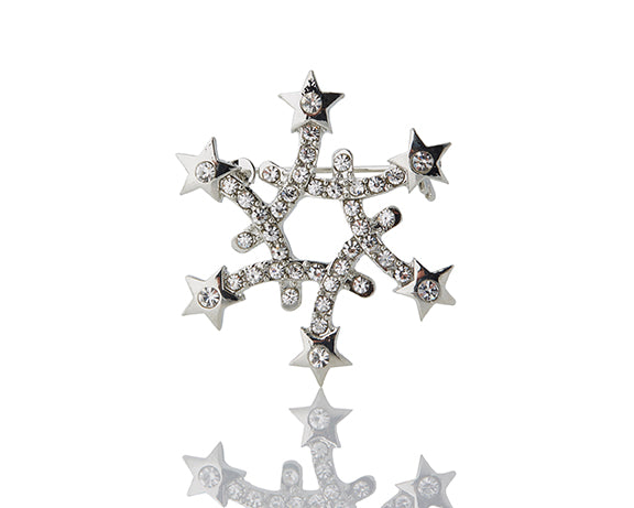Firucci crystal broach snowflake