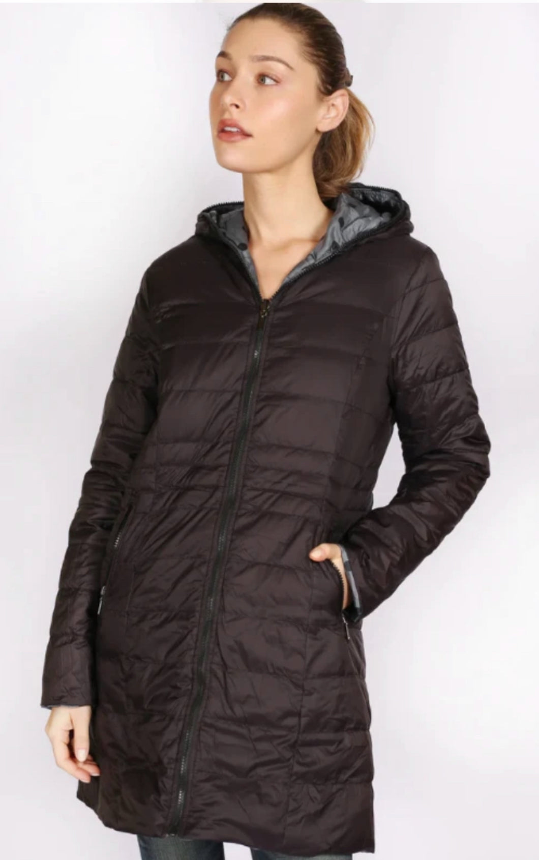 Sabena Down Puffer jacket reversible grey/black