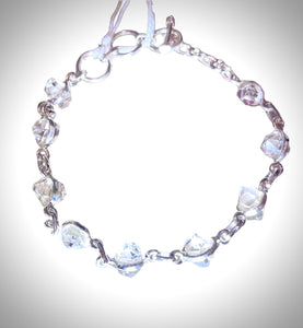 Herkumer diamond sterling silver bracelet
