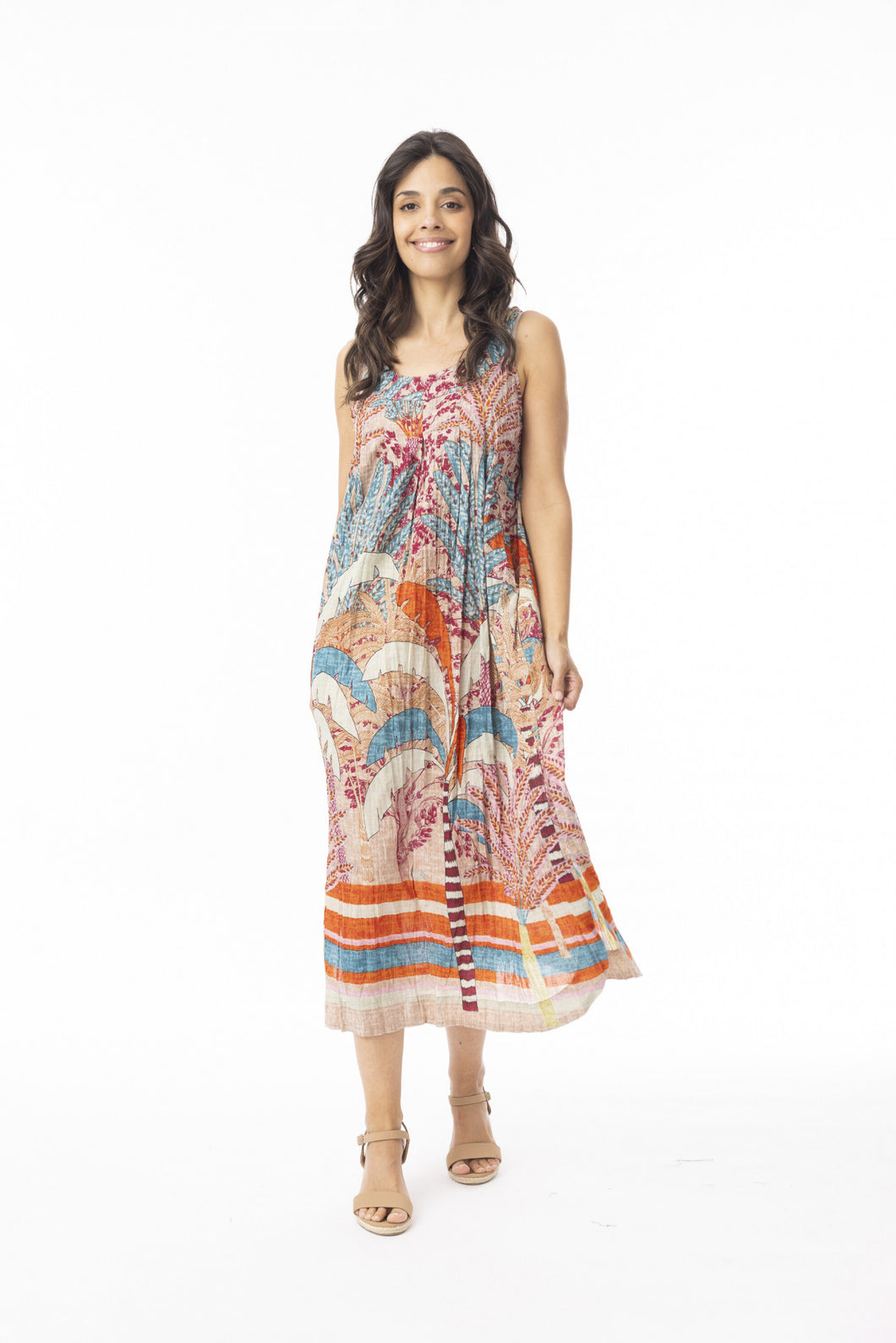 Ponta Verde Dress Round Necklione Sleeveless