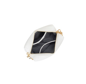 Black caviar Mitzi white mini crossbody