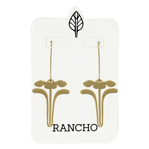 Rancho Small straight hook with long flower feature earring