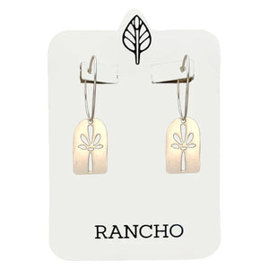 Rancho earrings hoop silver leaf