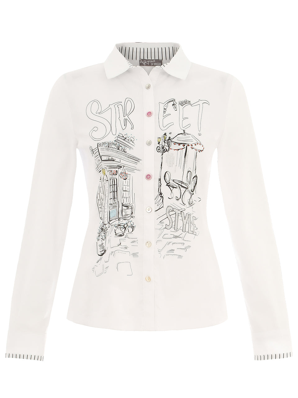 Dolcezza  Text-print Hip-length Shirt Style 25723