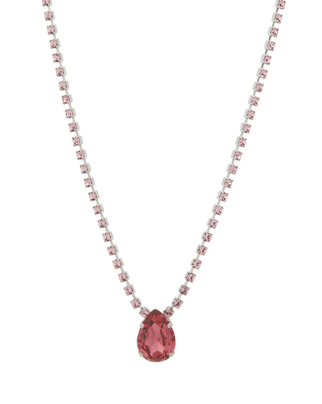 FIRUCCI ROSE TEADROP CRYSTAL NECKLACE
