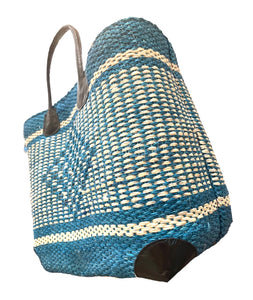 La Panier sisal turquise /beige  30x32cm