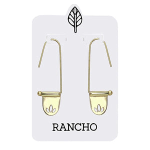 Rancho 3 Leaf Straight Hook Earrings gold