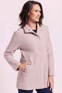 See Saw Wool Funnel Neck Coat  stone