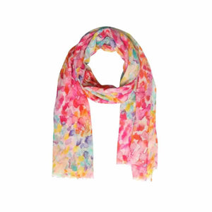 Wearable art scarf the silk collection pink watercolor dream