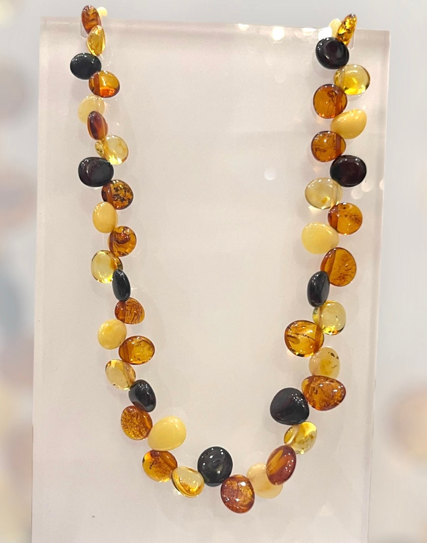 Amber necklace multicolor 46cm