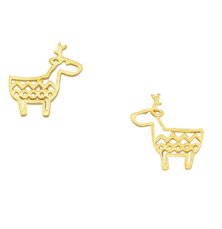 Tiger tree Gold Reindeer Studs