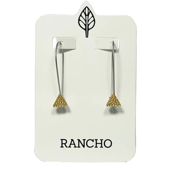 Rancho Silver/gold triangle hoop earrings